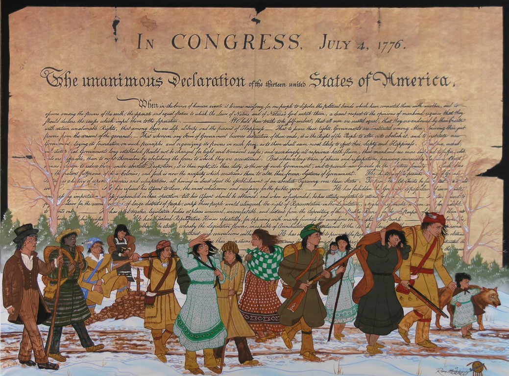 The Declaration of Independence proclaims, “We hold these truths to be self-evident, that all men are created equal, that they are endowed by their Creator with certain unalienable Rights, that among these are Life, Liberty and the pursuit of Happiness.”  The “First Americans” were denied these rights until the 20th. Century, resulting in the loss of life, liberty and happiness.